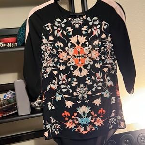 BCBG Maxazria blouse with floral front